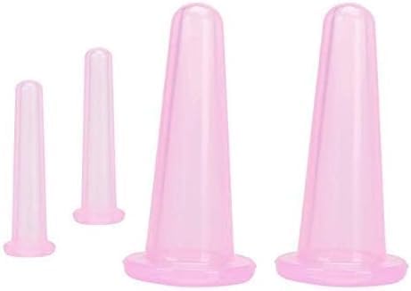 4Pcs Facial Cupping Therapy Set Anti Cellulite Silicone Vacuum Cupping Cups for Face and Eye Cupping Massage, Massage Tools (2 Small + 2 Large)