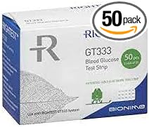 BIONIME RIGHTEST GT333 Blood Glucose Test Strips for use with RIGHTEST GT333 Meter - Blood Sugar Monitoring for Diabetics, Box of 50