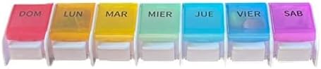 Healthaccessories Spanish 7 Day Once-a Day Weekly Pill Planner Organizer - Large Compartment Pill Boxes Store Medications for Entire Week. Easy See Through. para un semana
