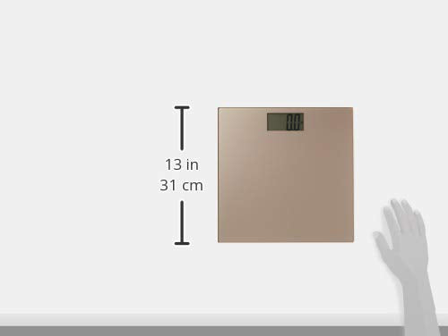 Taylor Digital Scale for Body Weight, 400 LB Capacity, Durable Glass Platform 11.8 x 11.8 Inches, Easy Read 3.2 x 1.5 In Display, Offering Daily Use in Homes for Enhance Performance, Champagne
