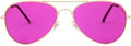 Aviator Style Color Therapy Glasses – Gold Metal Frame, UV400 Protection, Metal Hinges, Silicone Nose Pads – 10 Colors