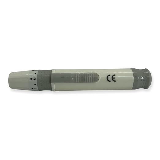 One Step Lancing Device & 100 x 30 Gauge Twist Top Lancets, Blood Sampling Pen, 5 Depth Settings, Gluco Sugar Level Testing, Less Pain and Ejector