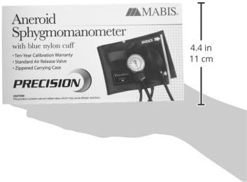 MABIS Precision Series Aneroid Sphygmomanometer Manual Blood Pressure Set with Calibratrated Nylon Cuff and Carrying Case, Infant Size