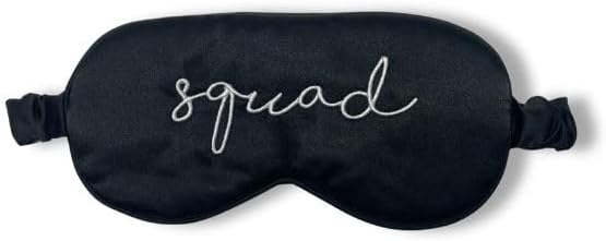 Funky Junque Bride Sleep Mask Adjustable Satin Eye Mask for Bride Tribe and Bridal Party Squad Design (Black)