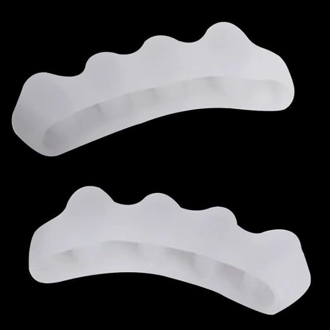 Children's Toe Separators for Functional Fitness Athletes - Toe Straighteners for Foot Pain Relief and Plantar Fasciitis - Fix Feet - Fix Toes - Fix Bunions - Toe Spacers for Crossfit White