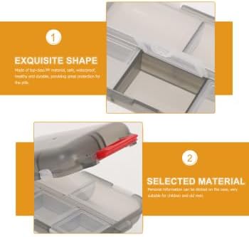 Pill Box Medicine Travel Case Small Pill Case Double Layer 10 Compartment Pill Box Pill Holder Container for Home Outdoor Grey Purse Pill Case Pill Organizer