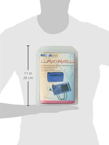 MABIS MatchMates Manual Blood Pressure Monitor Kit Aneroid Sphygmomanometer with Calibrated Nylon Cuff and Oversized Carrying Case, Adult, Navy