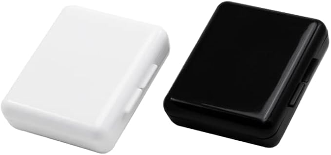 Remind N' Time Daily Pill and Vitamin Container, Portable Pill Box, Black and White, 2-Pack