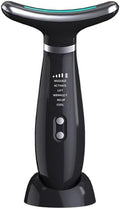 Face Massager -4 Color Red-Light-Therapy for Face and Neck for Wrinkles, Double Chin, Vibrating Facial Massager with Thermals (Cold-Hot-Black)