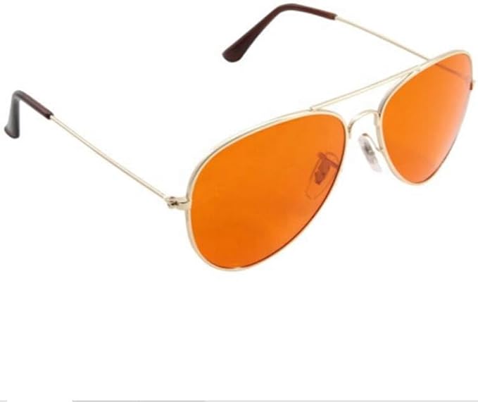 Aviator Style Color Therapy Glasses – Gold Metal Frame, UV400 Protection, Metal Hinges, Silicone Nose Pads – 10 Colors