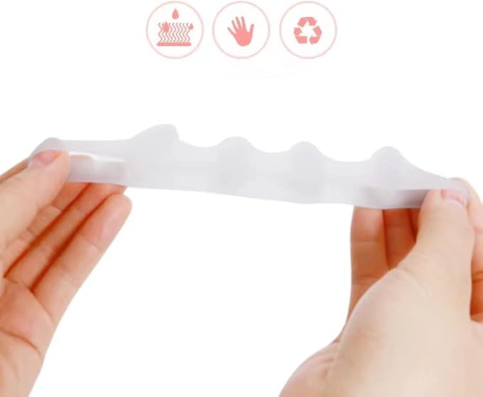 Toe Separators for Functional Fitness Athletes - Toe Straighteners for Foot Pain Relief and Plantar Fasciitis - Fix Feet - Fix Bunions - Toe Spacers for Crossfit White-A