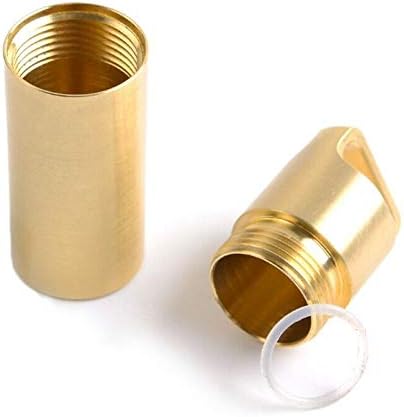 Waterproof Pill Box BE-TOOL 1Pcs Small Pocket Pill Container Metal Portable Travel Pill Holder for Keychain Pill Fob Gold Medium