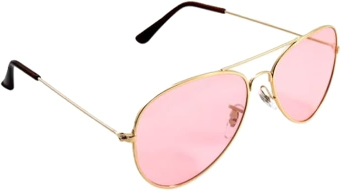 Aviator Style Color Therapy Glasses – Gold Metal Frame, UV400 Protection, Metal Hinges, Silicone Nose Pads – 10 Colors