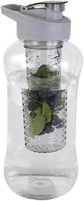JOEY'Z Large (60 oz - Half Gallon) Fruit Infuser Water Bottle BPA Free for Travel, Workouts, Camping, Sports Bottle