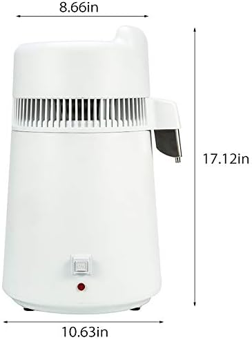 900W 110V 6Liter 1.5Gallon Home Countertop Pure Water Distiller Water Purifier with BPA-Free Container and US Plug