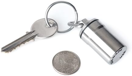 GUS Magnum Pill Fob, Made in USA, Stainless Steel Keychain Pill Holder, Larger Pill & Vitamin Holder