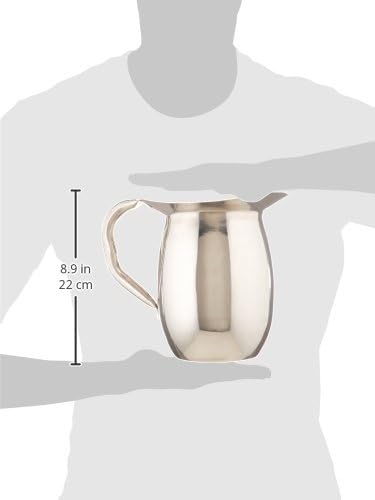 Winco WPB-2C Deluxe Bell Pitcher with Ice Catcher, 2-Quart, Stainless Steel, Medium