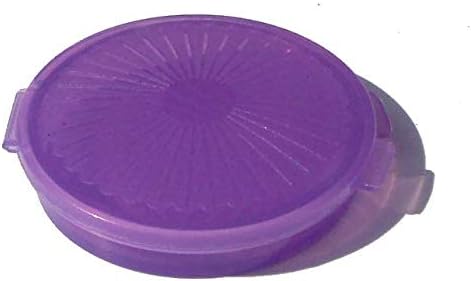 Tupperware Mini Clamshell Pill Keeper Round Pocket Container Sheer Grape Purple