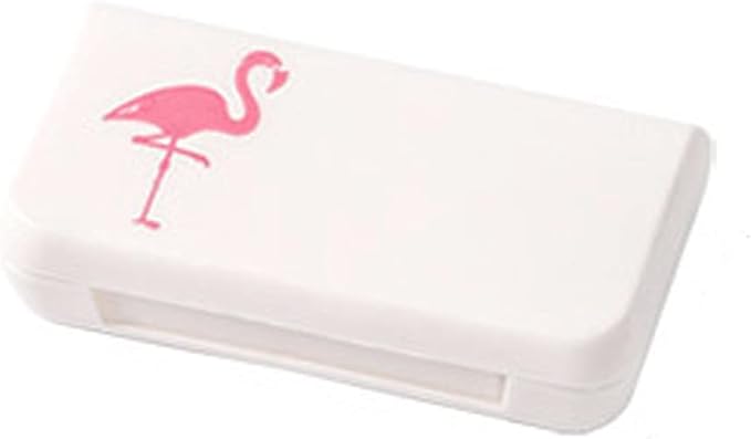 Daily Pill Box Case Waterproof Medicine Organizer Vitamin Holder Mini Pill Medicine Container for Travel Use -3 Compartments-Flamingo