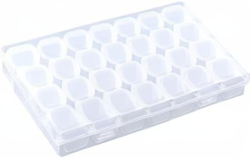 Box, Jewelry Organizer Clear Plastic 28 Slots Adjustable Tablet Jewelry Storage Box Container