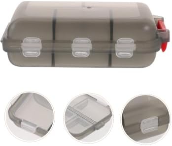 Pill Box Medicine Travel Case Small Pill Case Double Layer 10 Compartment Pill Box Pill Holder Container for Home Outdoor Grey Purse Pill Case Pill Organizer