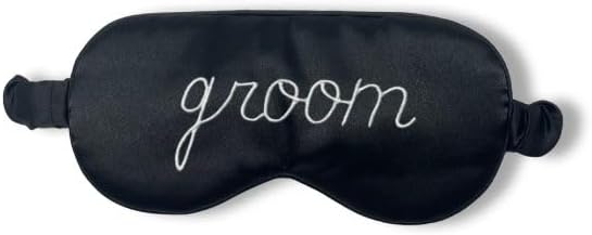 Funky Junque Adjustable Satin Sleep Mask - Groom (Black)