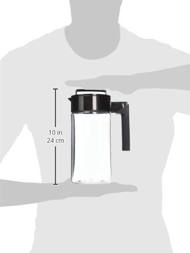 Takeya Airtight Pitcher - Durable BPA-Free Eastman Tritan Odor/Stain-Resistant Leakproof Lid for Iced Tea/Water Easy-Grip Silicone Handle Spill-Free Spout Fridge-Friendly Made in USA 1 Quart/Black
