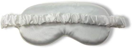 Funky Junque Adjustable Satin Bride Eye Mask Silk-Filled Ultra-Soft Sleep Mask for Honeymoon Travel Meditation - Bride (White)