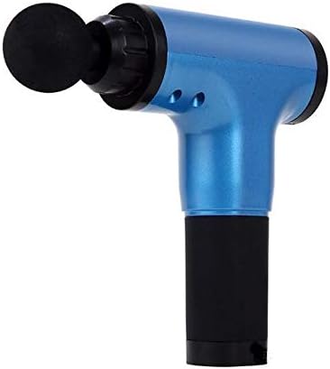 Hand held Electric Quiet Muscle Massage Gun deep Relaxation Massage Body Four Kinds of Massage Head Cordless Percussion Massager Relieve Muscle Pain and Tension (Blue)