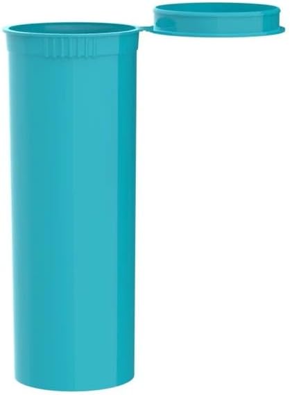 60 Dram Aqua Child-Resistant Pop Top Plastic Containers – Airtight, Smell Proof, BPA-Free Vial Bottles for Pills, Travel & Small Item Storage (Pack of 8)