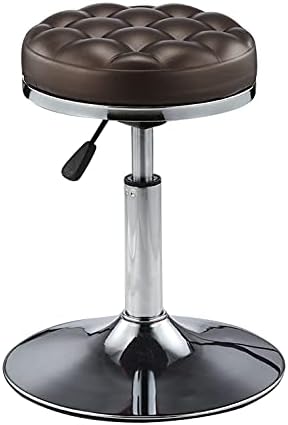 QiCheng&LYS Thick Padded Leather Shop Stool - Height Adjustable Counter & Desk Stool - Brown Bread
