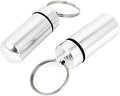 Aluminum Waterproof Pill Bottle Drug Holder Container Keychain 2pcs