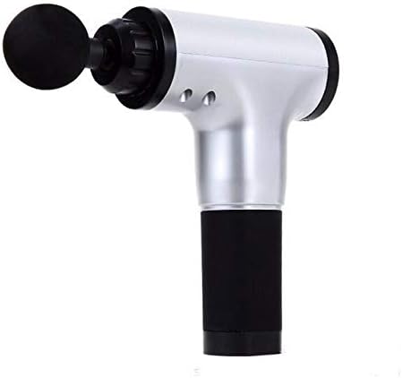 Hand held Electric Quiet Muscle Massage Gun deep Relaxation Massage Body Four Kinds of Massage Head Cordless Percussion Massager Relieve Muscle Pain and Tension (Grey)