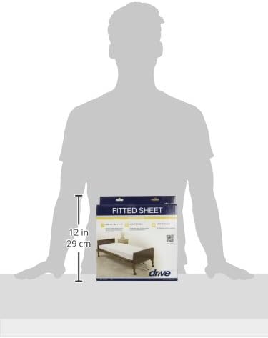 Drive Medical 15030HBL Hospital Bed Sheet Set, White (Pack of 2)