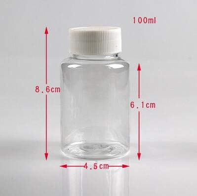 12Pcs 100ml 3.4oz Clear Plastic Bottles with White Screw Caps Empty Portable Liquid Solid Storage Containers for Travel Refillable Cosmetic Toiletry Chemical Dispense