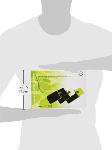 NewlineNY Step-on Super Mini Smallest Travel Bathroom Scale with Protection Sleeve: SBB0638SM-BK+S001MG