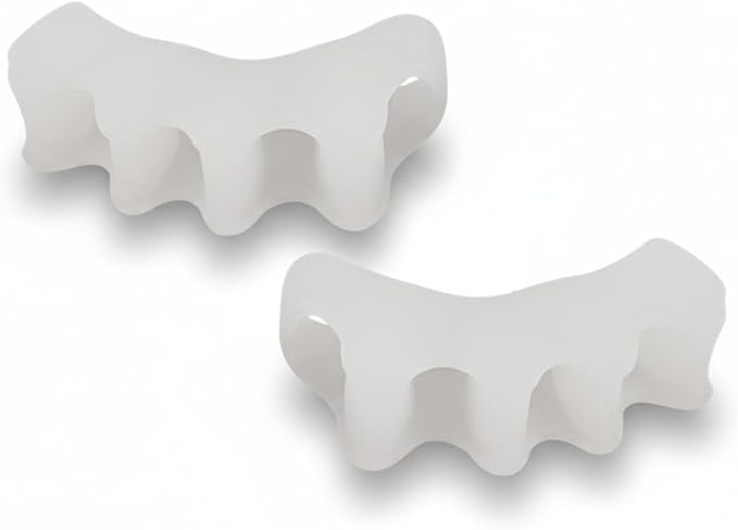 Children's Toe Separators for Functional Fitness Athletes - Toe Straighteners for Foot Pain Relief and Plantar Fasciitis - Fix Feet - Fix Toes - Fix Bunions - Toe Spacers for Crossfit White