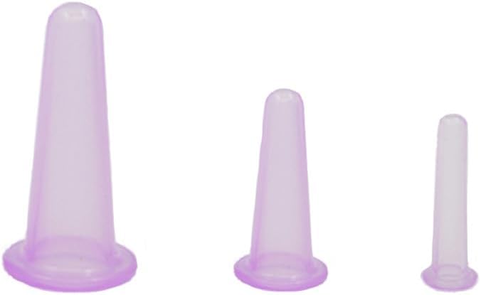 BWESOO 4Pcs Massage Cupping Set Silicone Mini Facial Cups Face Massager Helper Skin Care Neck Back Eyes Massaging Cup Safe to Use, Don't Worry About Burns Health Care Products (Purple)