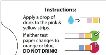 Think Twice Test Strips - Detect Ketamine - GHB - Scopolamine - Cocaine - 2 Resealable Packets - Each Contain 5 Tests - Prevent Drink Spiking