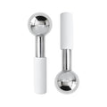 Betyura Ice Globes for Face & Eyes – Unbreakable Stainless Steel Cooling Cryo Sticks, Hot & Cold Facial Roller for Puffiness, Dark Circles & Daily Skincare（White）