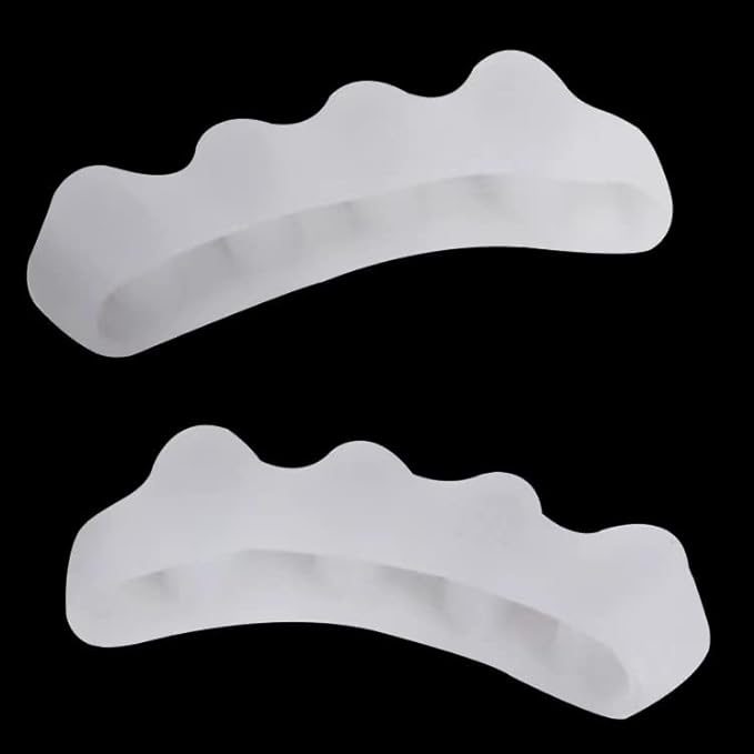 Toe Separators for Functional Fitness Athletes - Toe Straighteners for Foot Pain Relief and Plantar Fasciitis - Fix Feet - Fix Bunions - Toe Spacers for Crossfit White-A