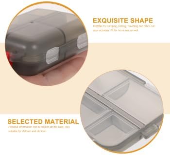 Pill Box Medicine Travel Case Small Pill Case Double Layer 10 Compartment Pill Box Pill Holder Container for Home Outdoor Grey Purse Pill Case Pill Organizer