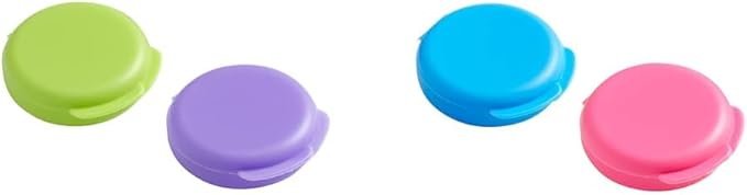 EZY DOSE Daily Round 2 Pack Portable Pill Boxes and Organizers with Snap Shut Lids, Perfect for Travel, Blue Purple and Blue Pink, 2 Pack