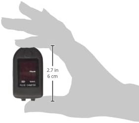 Concord Basics Fingertip Pulse Oximeter - Blood Oxygen Saturation Monitor with Carrying Case, Batteries, Silicone Cover & Lanyard - Easy to Use, Accurate SpO2 & Pulse Measurement (Black)
