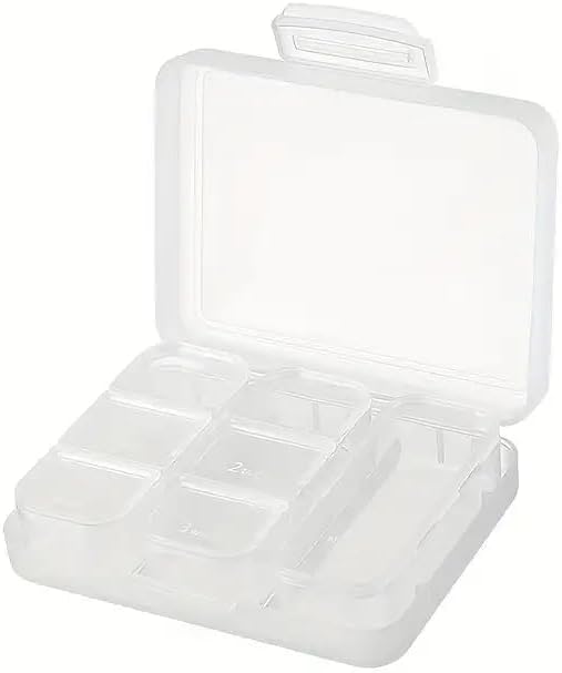 Portable Pill Box Moisture Proof Pocket Pill Organizer Dispenser Cute Compact Nice Tablet Box Travel Daily Pill Case Store Vitamins Medicines Fish Oil Pill Boxes with Compartments (White)