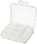 Portable Pill Box Moisture Proof Pocket Pill Organizer Dispenser Cute Compact Nice Tablet Box Travel Daily Pill Case Store Vitamins Medicines Fish Oil Pill Boxes with Compartments (White)