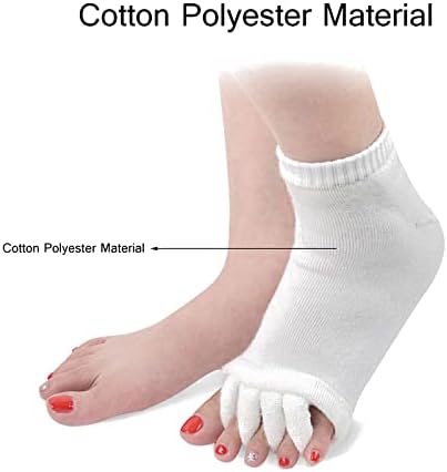 AIBEARTY 3 Pairs Yoga Sport Gym Five Toe Separator Socks Foot Massage Toeless Socks