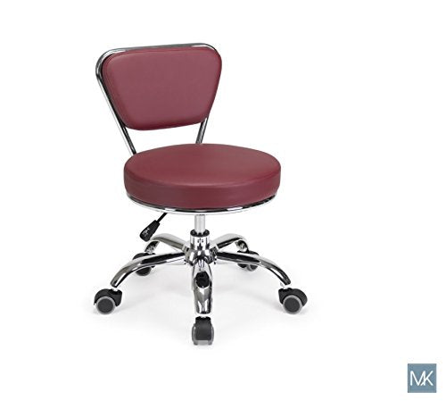 MAYAKOBA Dayton Pedicure Stool (Red) Pneumatic, Adjustable Height, Perfect for Nail Salon, Pedicure spa
