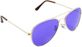 Aviator Style Color Therapy Glasses – Gold Metal Frame, UV400 Protection, Metal Hinges, Silicone Nose Pads – 10 Colors