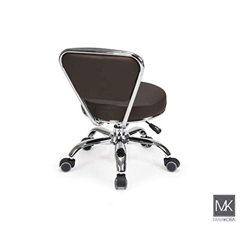 MAYAKOBA Dayton Pedicure Stool (Coffee) Pneumatic, Adjustable Height, Perfect for Nail Salon, Pedicure spa